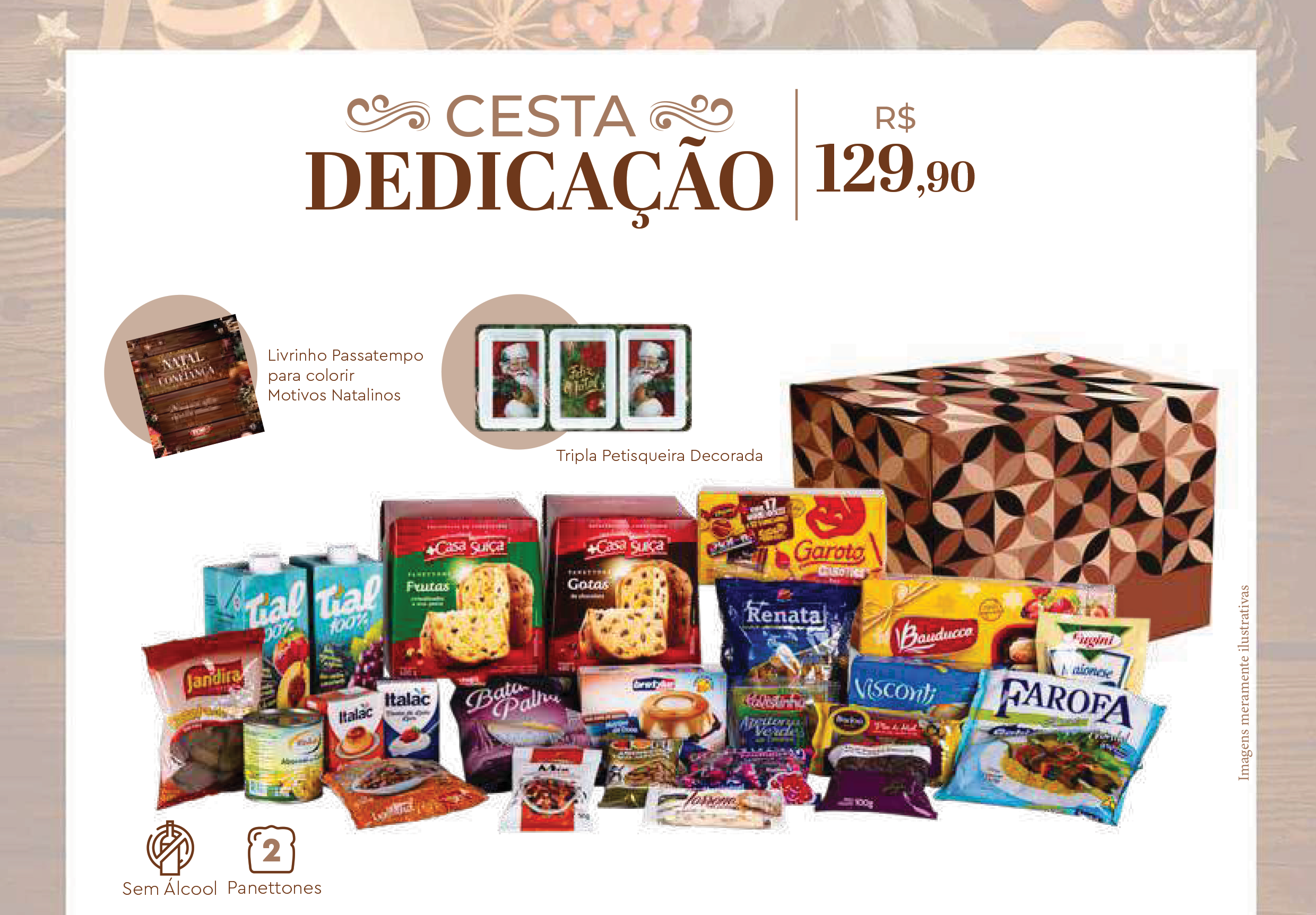 Cesta de Natal sem álcool